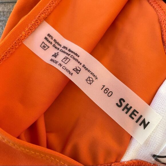 SHEIN Girls Color Block Bikini Swimsuit Removable Pads Size 160/ US 13/14 - Picture 12 of 14